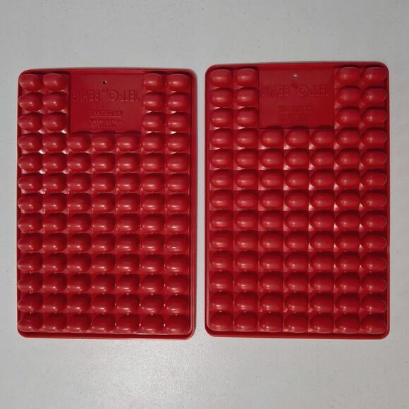 Vintage Jell-O Jigglers Jelly Bean Molds Red Set of 3 Plastic Gelatin Jello Set - Picture 9 of 10